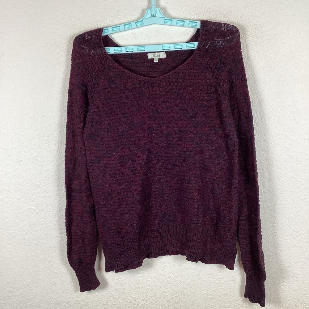 Mudd Womens Sweater Sz L Large Solid Long Sleeve Pullover Comfort Hole Good